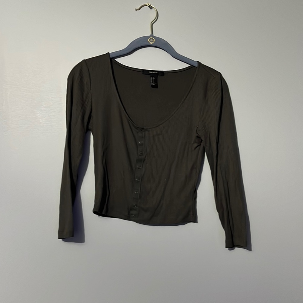 Forever 21 Crop Top Olive Green